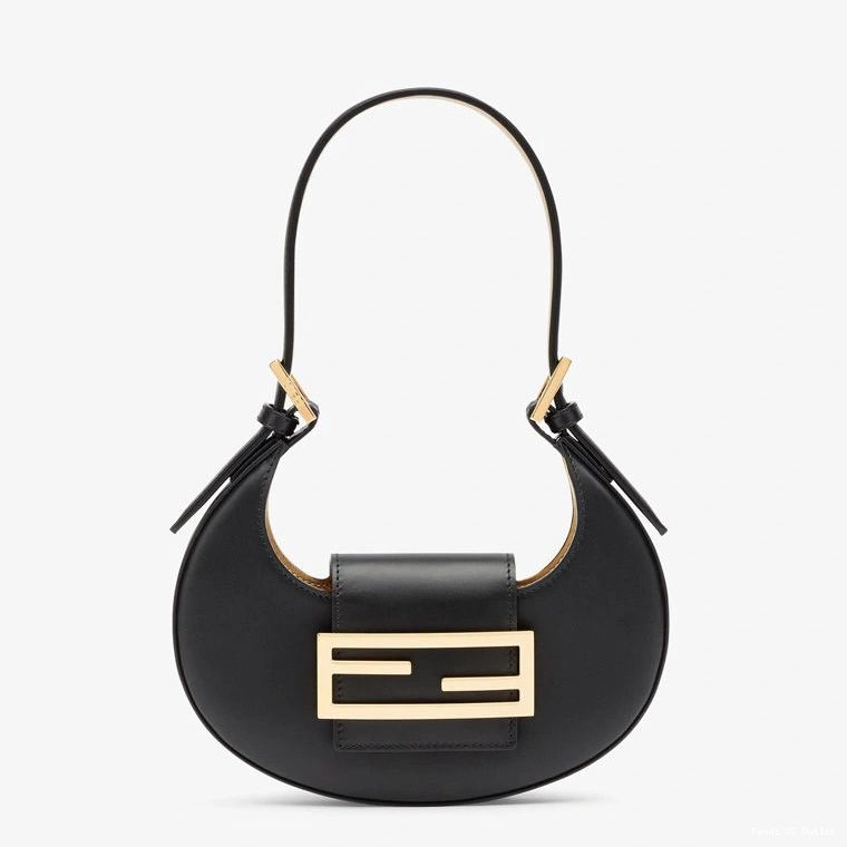 HOT In Leather Bag Fendi Black Mini Hobo Cookie Calf 0710